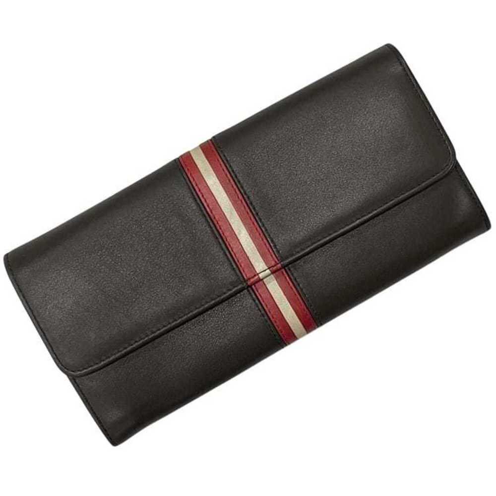Bally bi-fold long wallet, brown, leather.